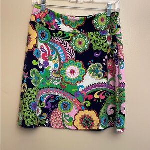 Melly M A-Line Mini Skirt in Green and Blue for Resort Wear